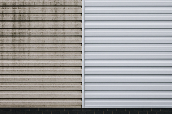 Montage of building cleaning in Upper Clapton, including cladding, roofs and car park washing