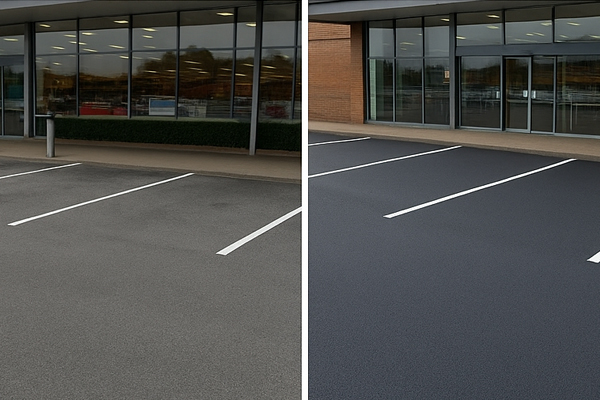 Car park cleaning in Bristol with hot-water jet washing and traffic management