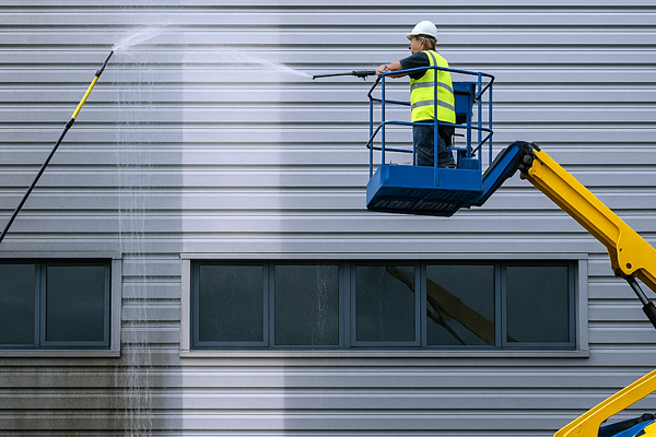 Before and after cladding cleaning results in Stanley